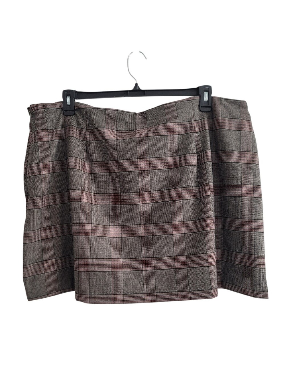 NEW Old Navy XXL Plaid Mini Skirt Collegiate Preppy High Waist Wrap Front Gray - Picture 3 of 8